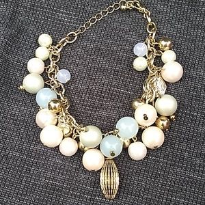 Pearl charm bracelet